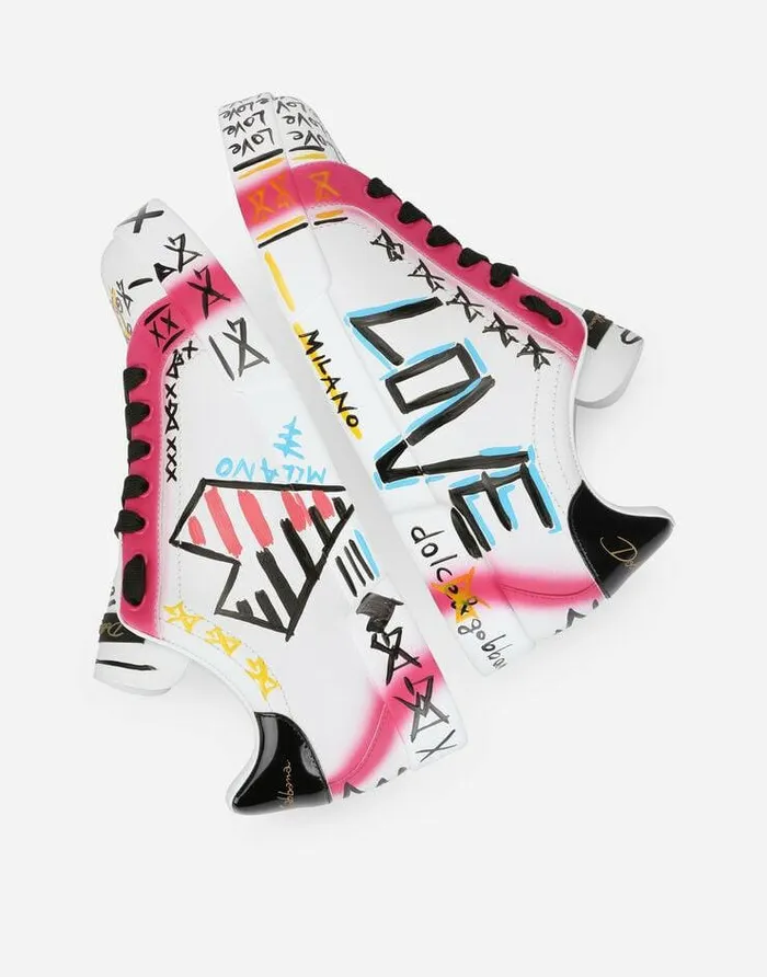 Dolce and Gabbana Sneakers Men Limited Edition Portofino Sneakers Multicolor