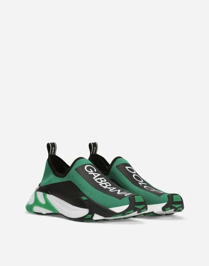 Dolce and Gabbana Sneakers Men Stretch Mesh Fast Sneakers Green
