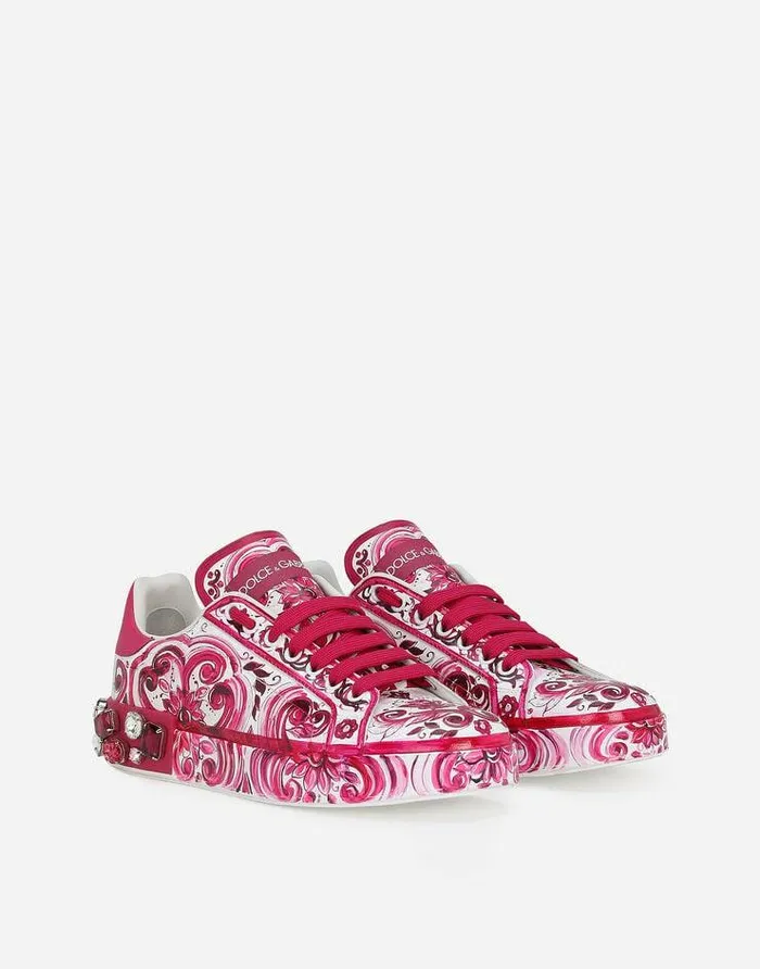 Dolce and Gabbana Sneakers Women Calfskin Portofino Sneakers Multicolor Dolce and Gabbana Sneakers Women Calfskin Portofino Sneakers Multicolor