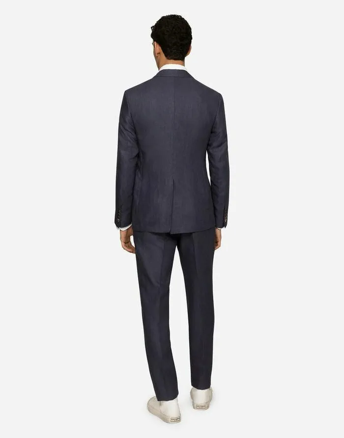 Dolce and Gabbana Suits And Blazers Men Linen Siciliafit Jacket Blue Dolce and Gabbana Suits And Blazers Men Linen Siciliafit Jacket Blue