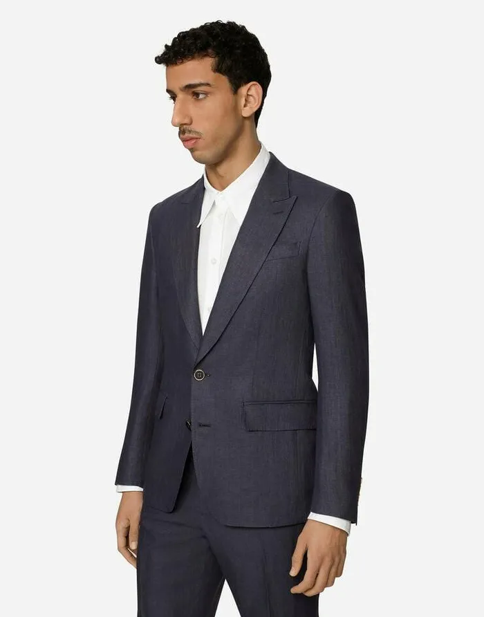Dolce and Gabbana Suits And Blazers Men Linen Siciliafit Jacket Blue Dolce and Gabbana Suits And Blazers Men Linen Siciliafit Jacket Blue