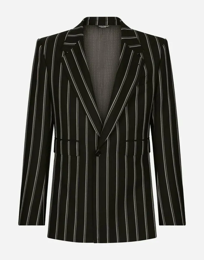 Dolce and Gabbana Suits And Blazers Men Pinstripe Wool Siciliafit Suit Multicolor