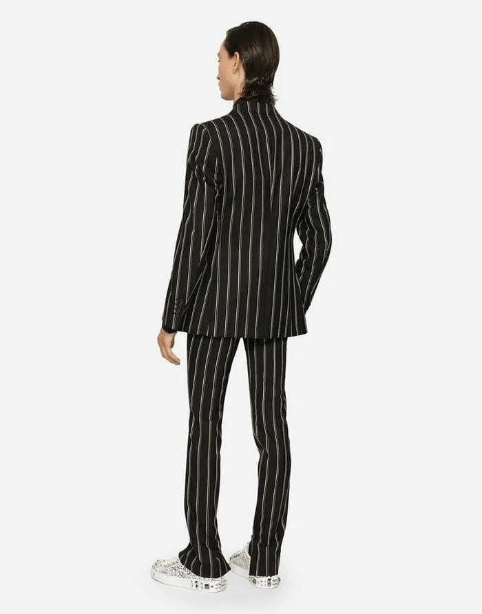 Dolce and Gabbana Suits And Blazers Men Pinstripe Wool Siciliafit Suit Multicolor Dolce and Gabbana Suits And Blazers Men Pinstripe Wool Siciliafit Suit Multicolor