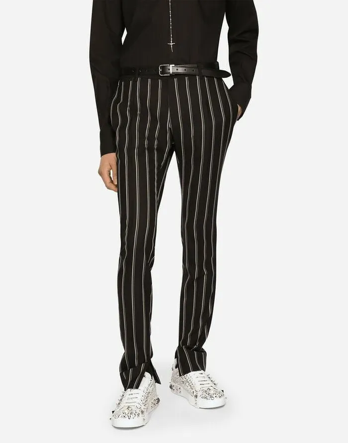 Dolce and Gabbana Suits And Blazers Men Pinstripe Wool Siciliafit Suit Multicolor Dolce and Gabbana Suits And Blazers Men Pinstripe Wool Siciliafit Suit Multicolor