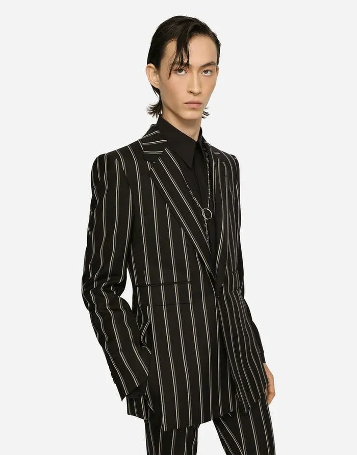 Dolce and Gabbana Suits And Blazers Men Pinstripe Wool Siciliafit Suit Multicolor Dolce and Gabbana Suits And Blazers Men Pinstripe Wool Siciliafit Suit Multicolor