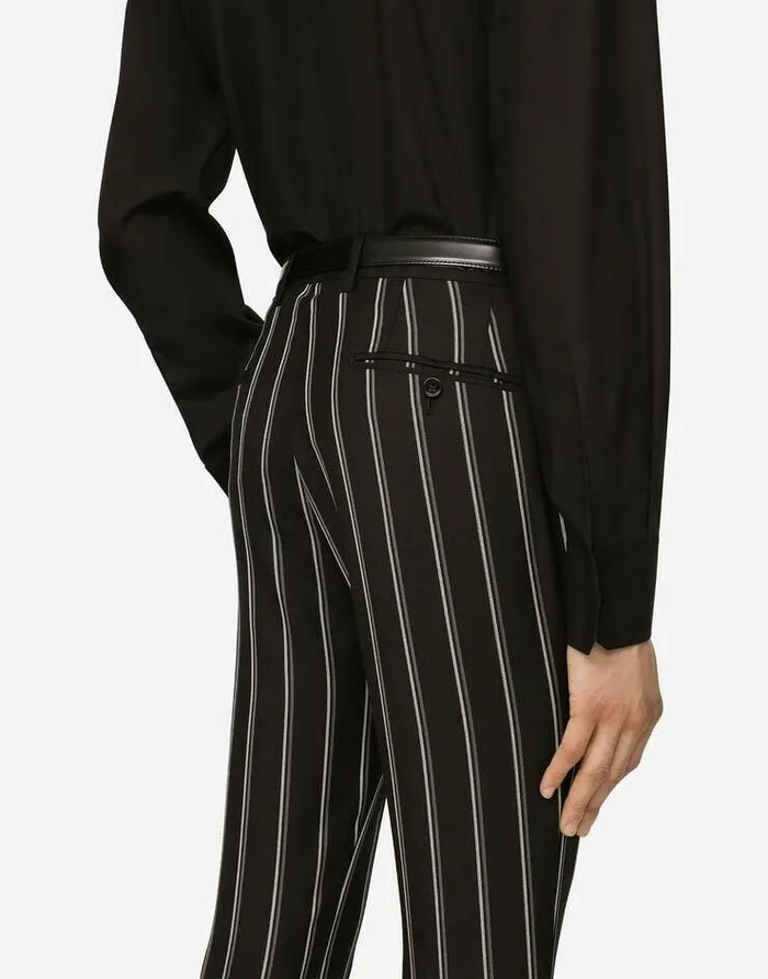 Dolce and Gabbana Suits And Blazers Men Pinstripe Wool Siciliafit Suit Multicolor Dolce and Gabbana Suits And Blazers Men Pinstripe Wool Siciliafit Suit Multicolor