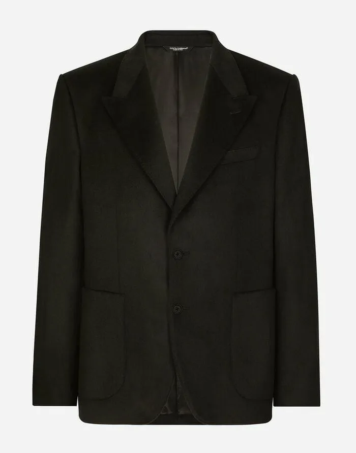 Dolce and Gabbana Suits And Blazers Men Singlebreasted Cashmere Jacket Black