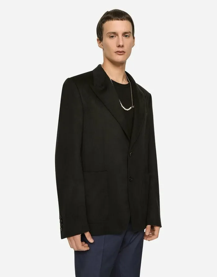 Dolce and Gabbana Suits And Blazers Men Singlebreasted Cashmere Jacket Black Dolce and Gabbana Suits And Blazers Men Singlebreasted Cashmere Jacket Black