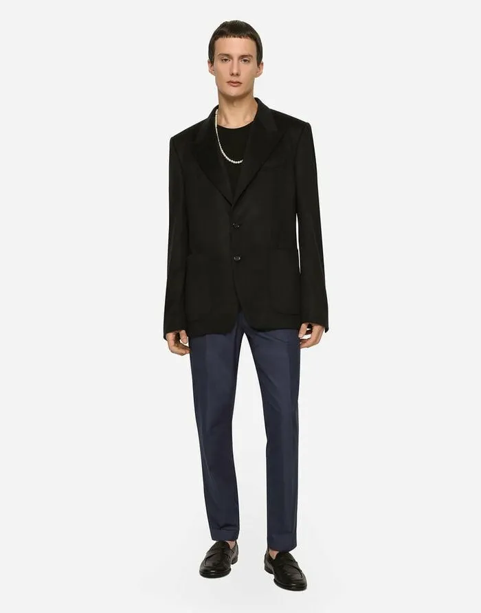 Dolce and Gabbana Suits And Blazers Men Singlebreasted Cashmere Jacket Black Dolce and Gabbana Suits And Blazers Men Singlebreasted Cashmere Jacket Black