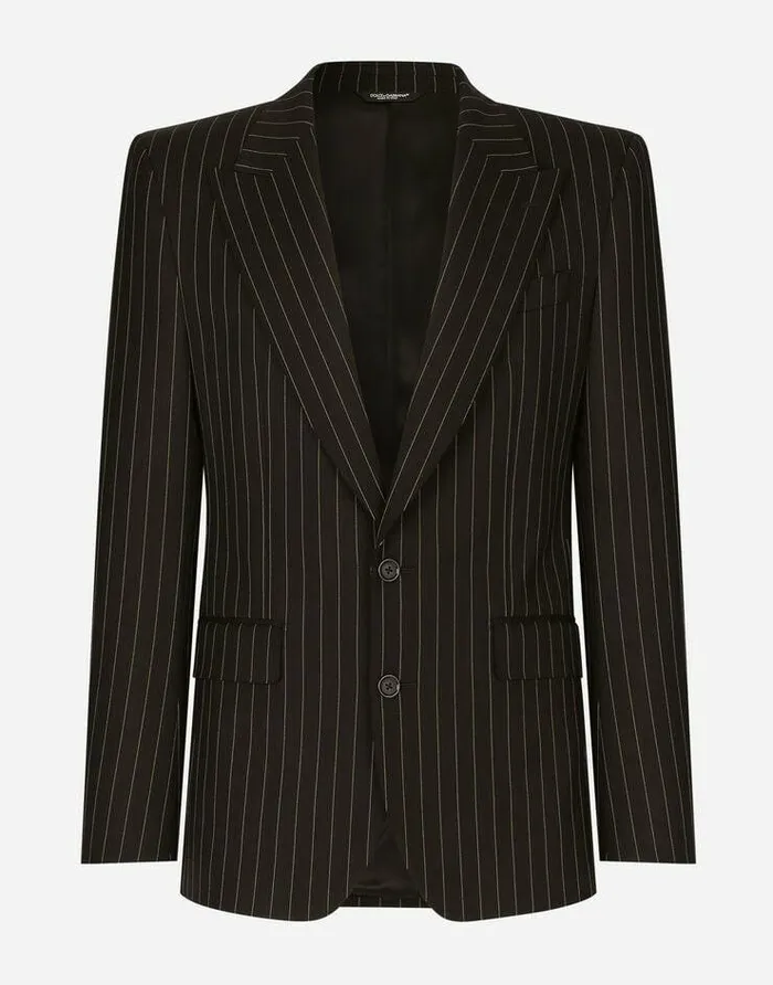 Dolce and Gabbana Suits And Blazers Men Singlebreasted Pinstripe Stretch Wool Sicilyfit Suit Multicolor Dolce and Gabbana Suits And Blazers Men Singlebreasted Pinstripe Stretch Wool Sicilyfit Suit Multicolor