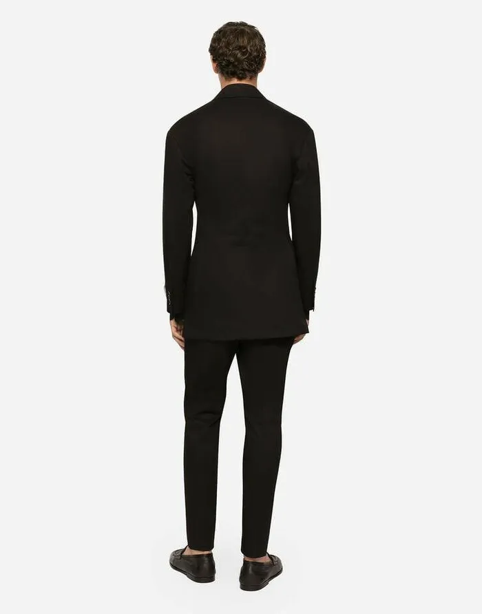 Dolce and Gabbana Suits And Blazers Men Stretch Cotton Gabardine Jacket Black Dolce and Gabbana Suits And Blazers Men Stretch Cotton Gabardine Jacket Black