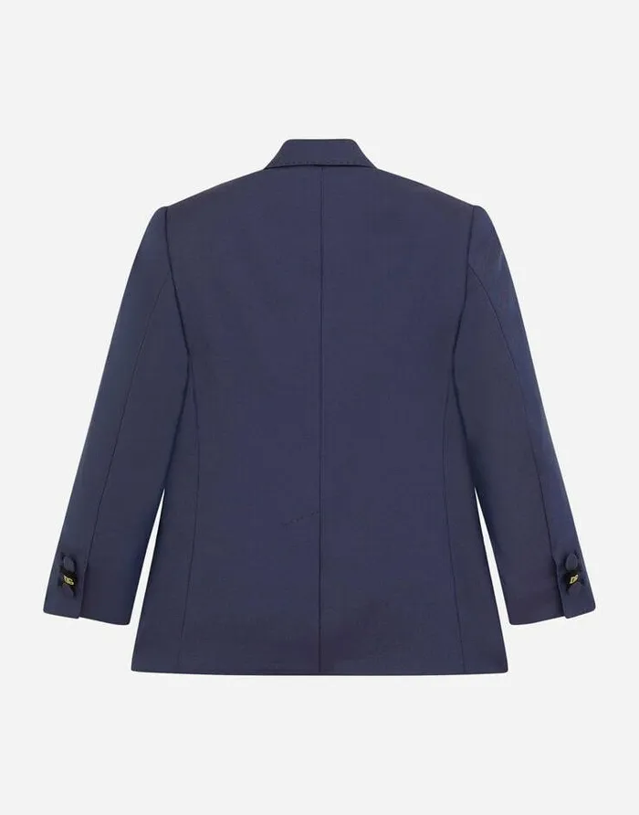 Dolce and Gabbana Suits Children Singlebreasted Woolen Jacket Blue