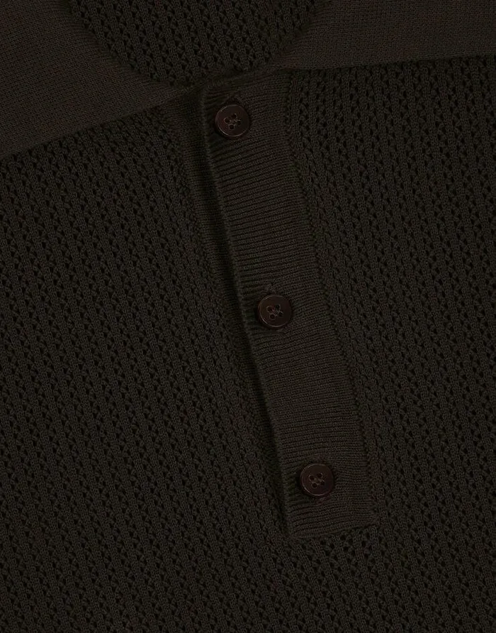 Dolce and Gabbana Sweaters And Cardigans Men Cotton Polo Shirt With Logo Label Brown Dolce and Gabbana Sweaters And Cardigans Men Cotton Polo Shirt With Logo Label Brown