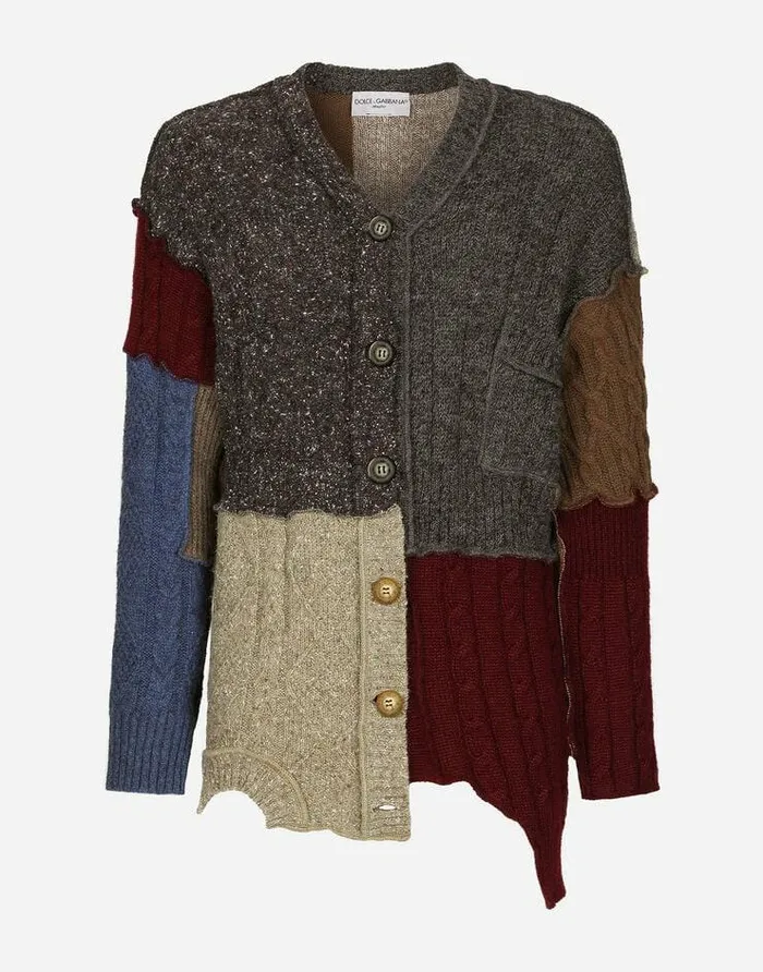 Dolce and Gabbana Sweaters And Cardigans Men Wool And Alpaca Patchwork Cardigan Multicolor Dolce and Gabbana Sweaters And Cardigans Men Wool And Alpaca Patchwork Cardigan Multicolor