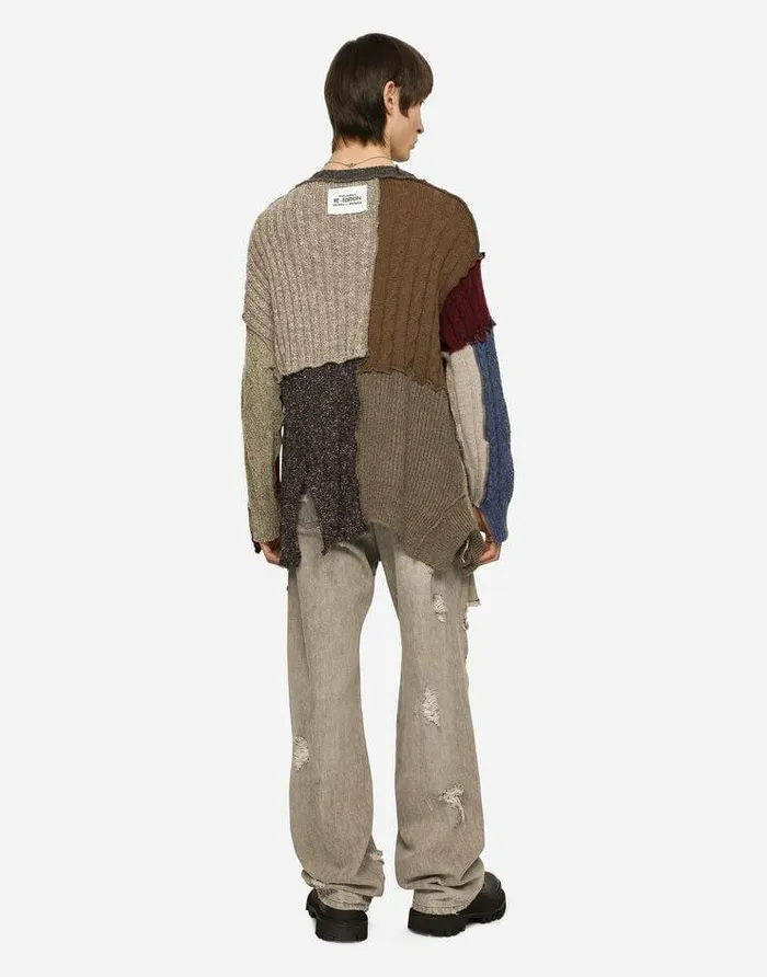 Dolce and Gabbana Sweaters And Cardigans Men Wool And Alpaca Patchwork Cardigan Multicolor Dolce and Gabbana Sweaters And Cardigans Men Wool And Alpaca Patchwork Cardigan Multicolor