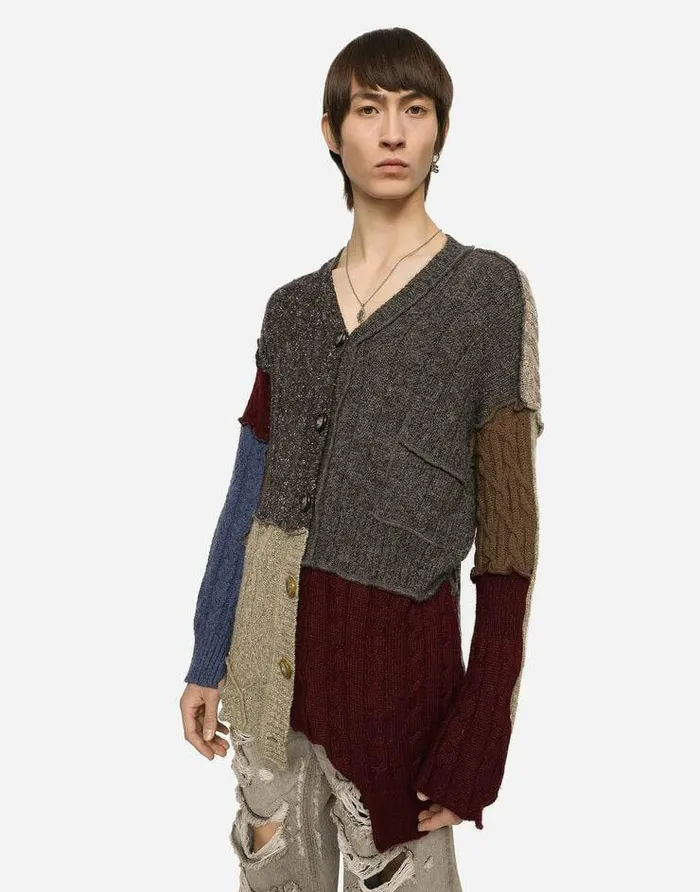 Dolce and Gabbana Sweaters And Cardigans Men Wool And Alpaca Patchwork Cardigan Multicolor Dolce and Gabbana Sweaters And Cardigans Men Wool And Alpaca Patchwork Cardigan Multicolor