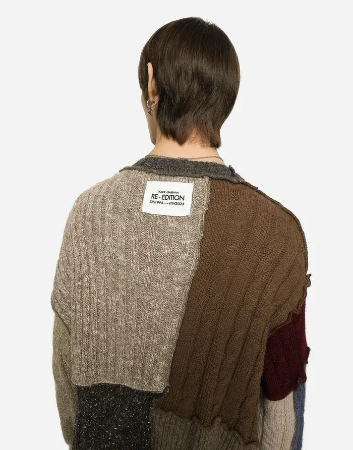 Dolce and Gabbana Sweaters And Cardigans Men Wool And Alpaca Patchwork Cardigan Multicolor Dolce and Gabbana Sweaters And Cardigans Men Wool And Alpaca Patchwork Cardigan Multicolor