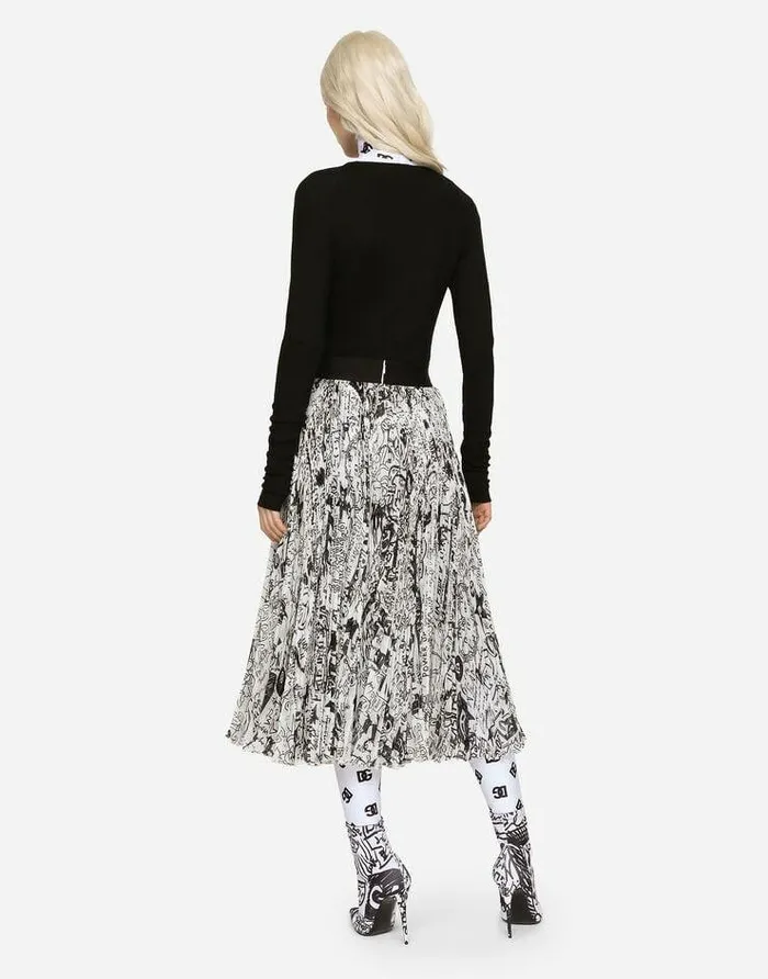 Dolce and Gabbana Sweaters And Cardigans Women Ribbed Cashmere And Silk Sweater With DG Logo Black Dolce and Gabbana Sweaters And Cardigans Women Ribbed Cashmere And Silk Sweater With DG Logo Black