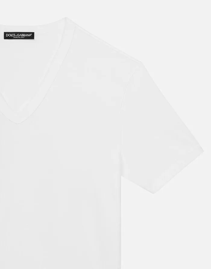Dolce and Gabbana TShirts And Polos Men Cotton Tshirt White Dolce and Gabbana TShirts And Polos Men Cotton Tshirt White