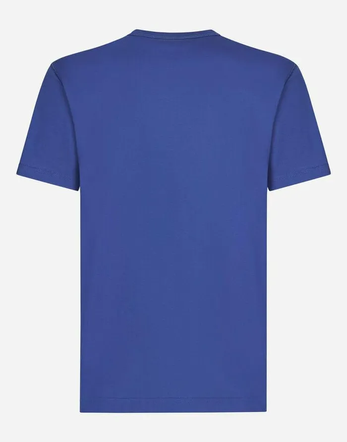 Dolce and Gabbana TShirts And Polos Men Cotton Tshirt With Branded Tag Blue Dolce and Gabbana TShirts And Polos Men Cotton Tshirt With Branded Tag Blue