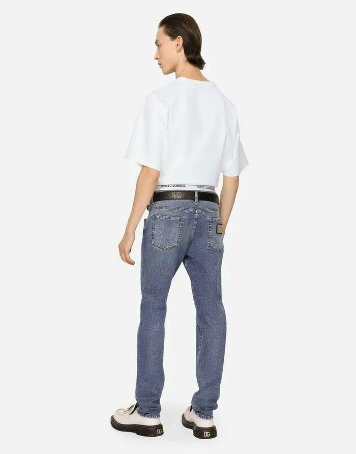 Dolce and Gabbana TShirts And Polos Men Cotton Tshirt With DolceandGabbana Logo Tag White Dolce and Gabbana TShirts And Polos Men Cotton Tshirt With DolceandGabbana Logo Tag White