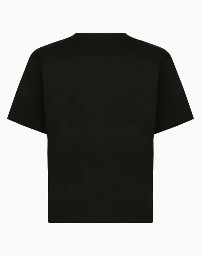 Dolce and Gabbana TShirts And Polos Men Cotton Tshirt With Metallic DG Logo Black Dolce and Gabbana TShirts And Polos Men Cotton Tshirt With Metallic DG Logo Black