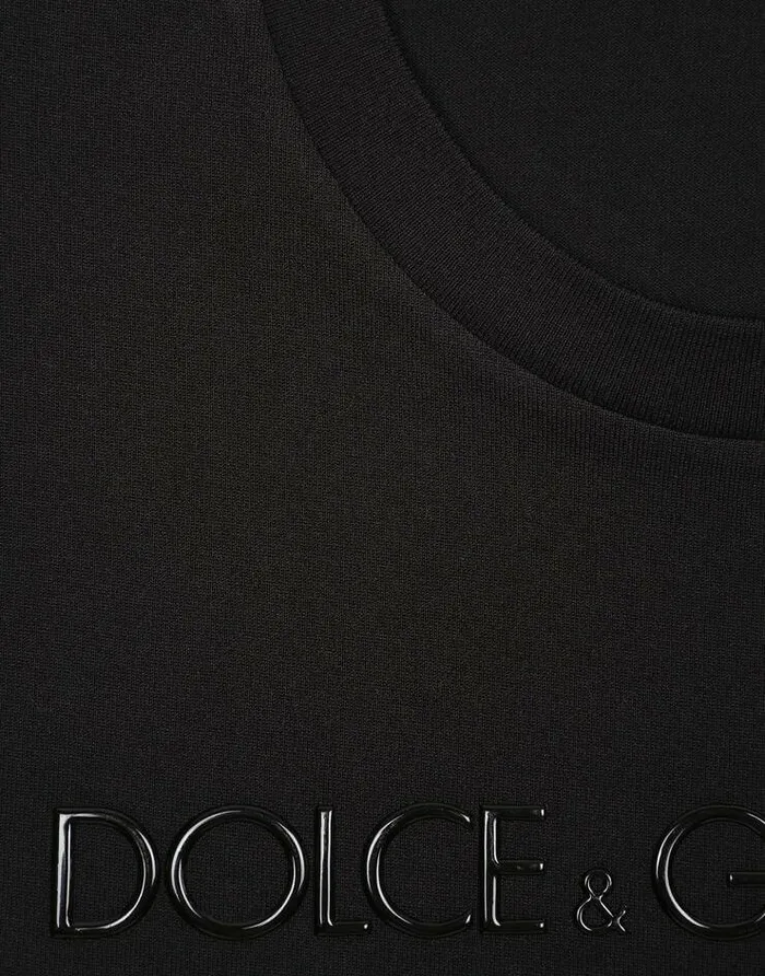 Dolce and Gabbana TShirts And Polos Men Roundneck Tshirt With DolceandGabbana Print Black Dolce and Gabbana TShirts And Polos Men Roundneck Tshirt With DolceandGabbana Print Black