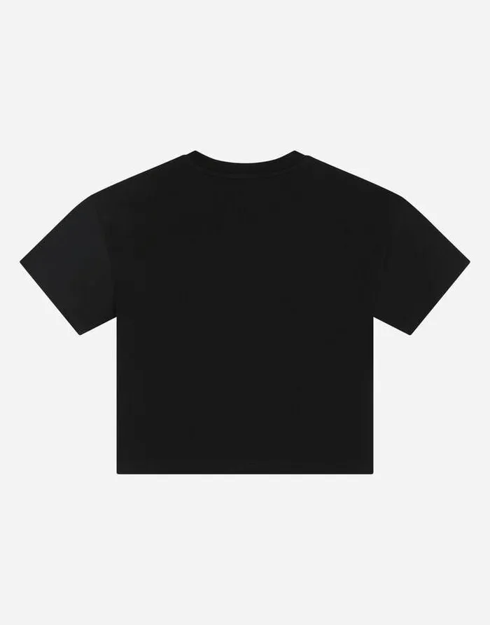 Dolce and Gabbana TShirts And Sweatshirts Children Jersey Roundneck Tshirt With DG Laurel Print Black Dolce and Gabbana TShirts And Sweatshirts Children Jersey Roundneck Tshirt With DG Laurel Print Black