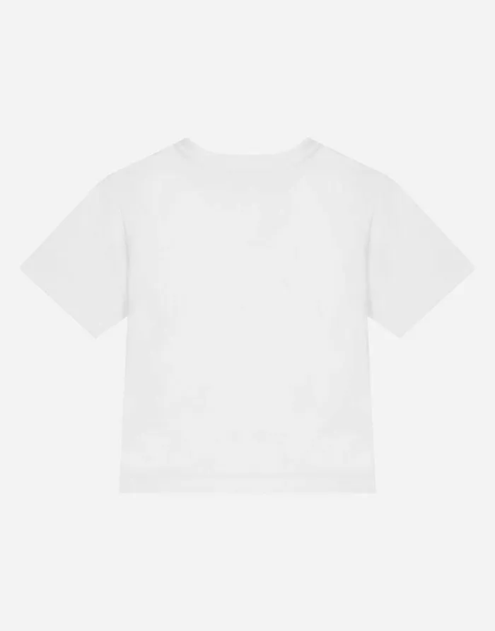Dolce and Gabbana TShirts And Sweatshirts Children Jersey Roundneck Tshirt With DG Milano Embroidery White Dolce and Gabbana TShirts And Sweatshirts Children Jersey Roundneck Tshirt With DG Milano Embroidery White