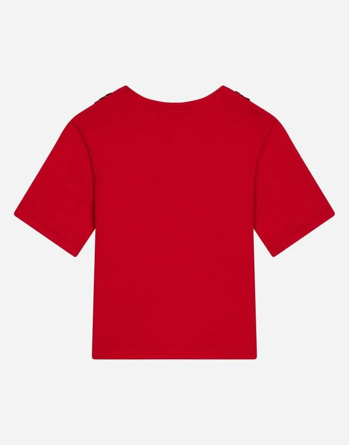 Dolce and Gabbana TShirts And Sweatshirts Children Jersey Tshirt With Lace Insert Red Dolce and Gabbana TShirts And Sweatshirts Children Jersey Tshirt With Lace Insert Red