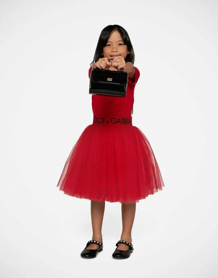 Dolce and Gabbana TShirts And Sweatshirts Children Jersey Tshirt With Lace Insert Red Dolce and Gabbana TShirts And Sweatshirts Children Jersey Tshirt With Lace Insert Red