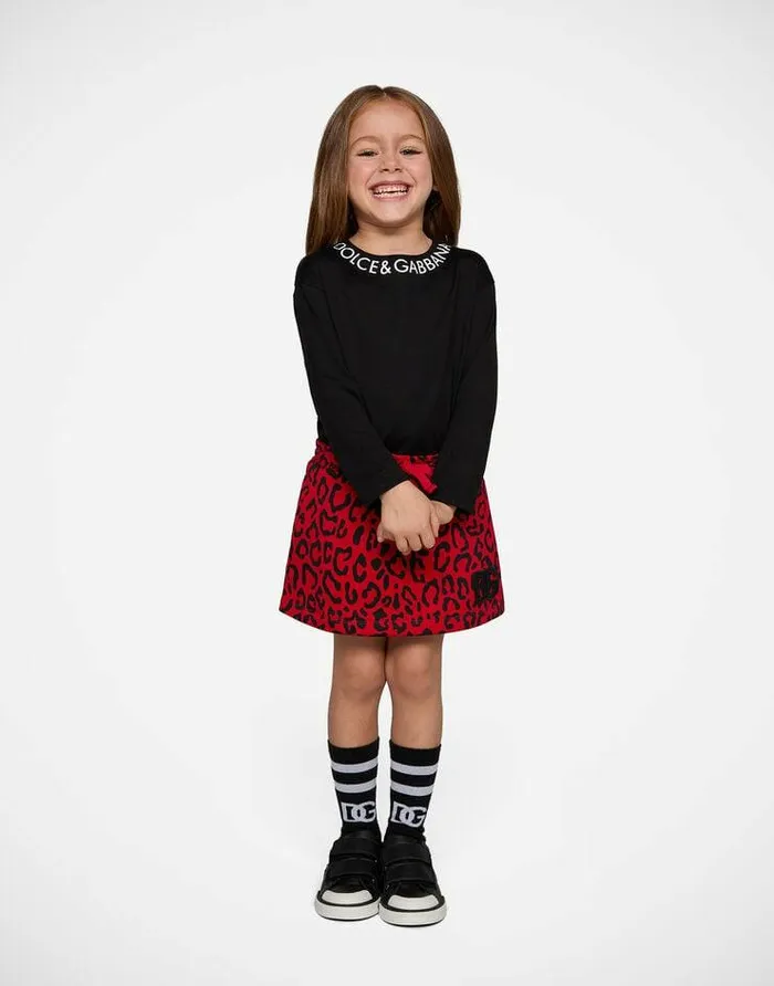 Dolce and Gabbana TShirts And Sweatshirts Children Jersey Tshirt With Logo Print Black Dolce and Gabbana TShirts And Sweatshirts Children Jersey Tshirt With Logo Print Black