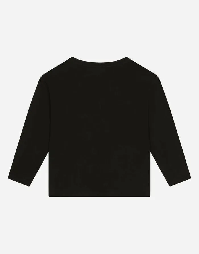Dolce and Gabbana TShirts And Sweatshirts Children Jersey Tshirt With Logo Print Black Dolce and Gabbana TShirts And Sweatshirts Children Jersey Tshirt With Logo Print Black