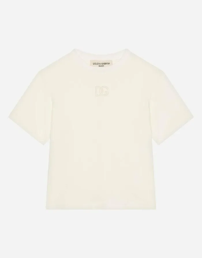 Dolce and Gabbana TShirts And Sweatshirts Children Organic Cotton Jersey Tshirt White Dolce and Gabbana TShirts And Sweatshirts Children Organic Cotton Jersey Tshirt White