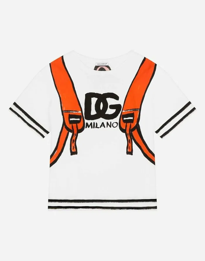 Dolce and Gabbana TShirts And Sweatshirts Children Shortsleeved Jersey Tshirt With Print White Dolce and Gabbana TShirts And Sweatshirts Children Shortsleeved Jersey Tshirt With Print White