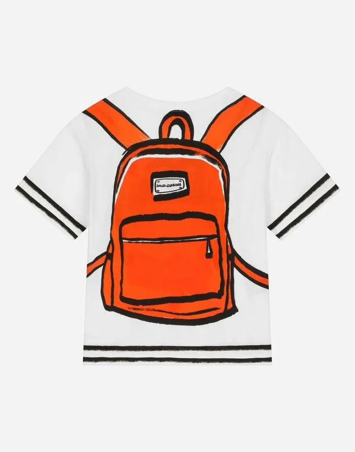 Dolce and Gabbana TShirts And Sweatshirts Children Shortsleeved Jersey Tshirt With Print White Dolce and Gabbana TShirts And Sweatshirts Children Shortsleeved Jersey Tshirt With Print White