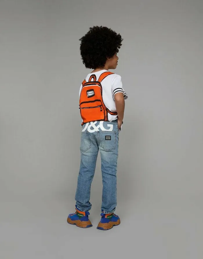 Dolce and Gabbana TShirts And Sweatshirts Children Shortsleeved Jersey Tshirt With Print White Dolce and Gabbana TShirts And Sweatshirts Children Shortsleeved Jersey Tshirt With Print White