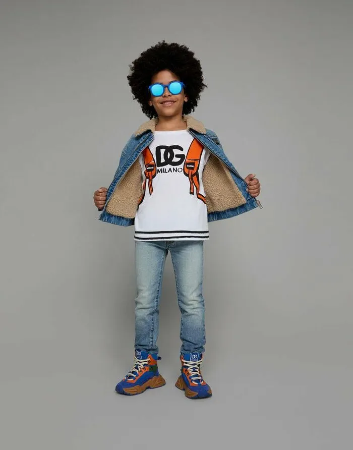 Dolce and Gabbana TShirts And Sweatshirts Children Shortsleeved Jersey Tshirt With Print White Dolce and Gabbana TShirts And Sweatshirts Children Shortsleeved Jersey Tshirt With Print White