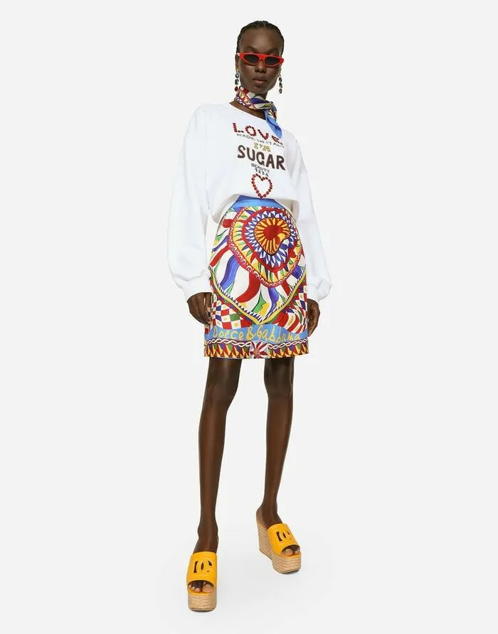 Dolce and Gabbana TShirts And Sweatshirts Women Jersey Sweatshirt With DolceandGabbana Lettering White Dolce and Gabbana TShirts And Sweatshirts Women Jersey Sweatshirt With DolceandGabbana Lettering White