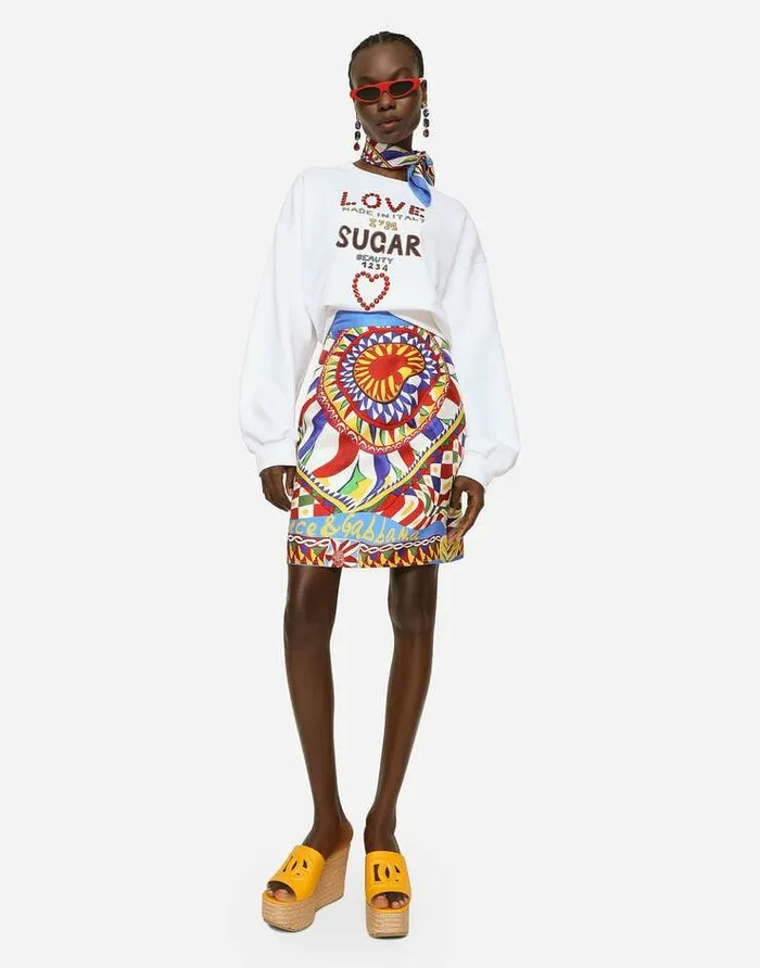 Dolce and Gabbana TShirts And Sweatshirts Women Jersey Sweatshirt With DolceandGabbana Lettering White Dolce and Gabbana TShirts And Sweatshirts Women Jersey Sweatshirt With DolceandGabbana Lettering White