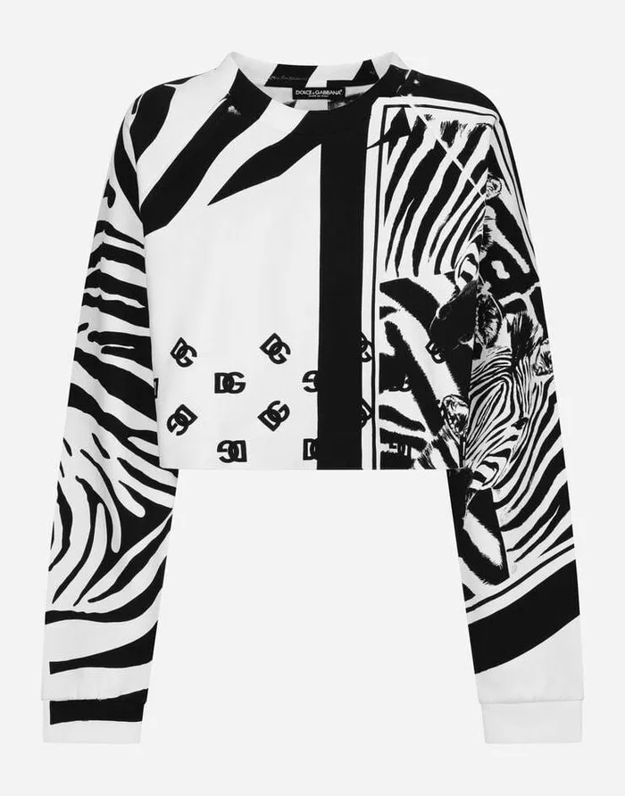 Dolce and Gabbana TShirts And Sweatshirts Women Zebraprint Jersey Sweatshirt Multicolor Dolce and Gabbana TShirts And Sweatshirts Women Zebraprint Jersey Sweatshirt Multicolor