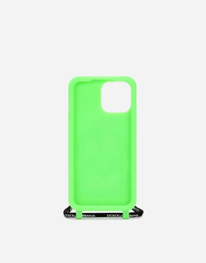 Dolce and Gabbana Technology Women Rubber IPhone 13 Pro Max Cover With Embossed Logo Green Dolce and Gabbana Technology Women Rubber IPhone 13 Pro Max Cover With Embossed Logo Green