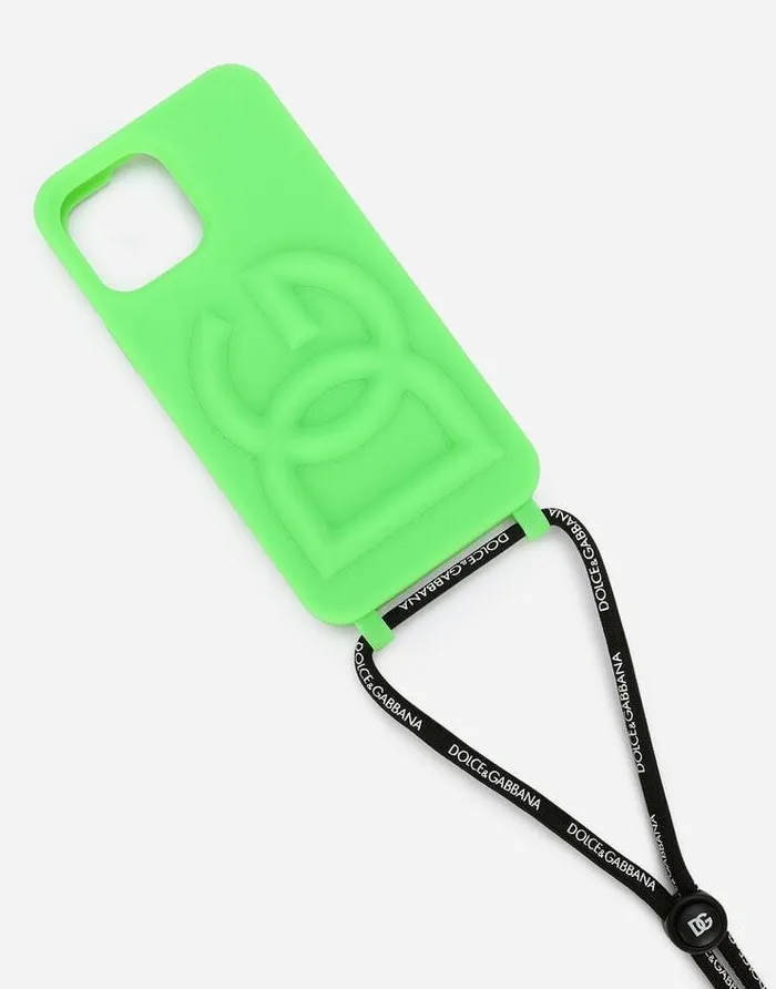Dolce and Gabbana Technology Women Rubber IPhone 13 Pro Max Cover With Embossed Logo Green Dolce and Gabbana Technology Women Rubber IPhone 13 Pro Max Cover With Embossed Logo Green