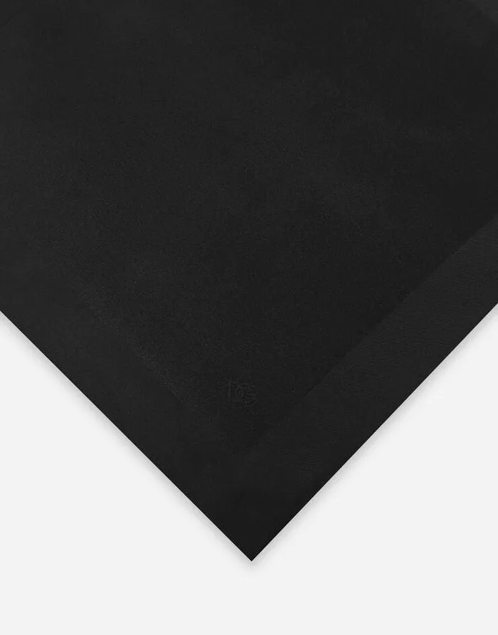 Dolce and Gabbana Ties And Pocket Squares Men Silk Pocket Square With DG Logo Embroidery Black Dolce and Gabbana Ties And Pocket Squares Men Silk Pocket Square With DG Logo Embroidery Black