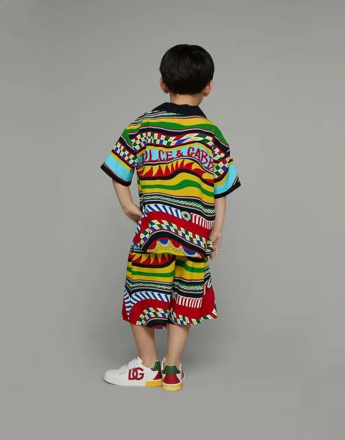Dolce and Gabbana Trousers And Shorts Children Carrettoprint Shorts Multicolor Dolce and Gabbana Trousers And Shorts Children Carrettoprint Shorts Multicolor