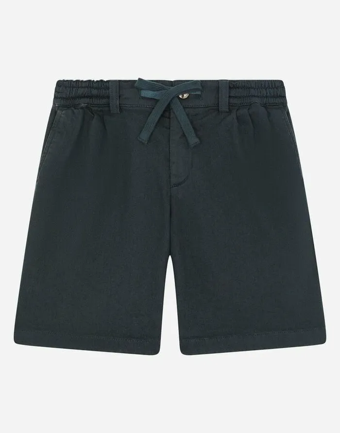Dolce and Gabbana Trousers And Shorts Children Garmentdyed Drill Shorts With Drawstring Blue Dolce and Gabbana Trousers And Shorts Children Garmentdyed Drill Shorts With Drawstring Blue