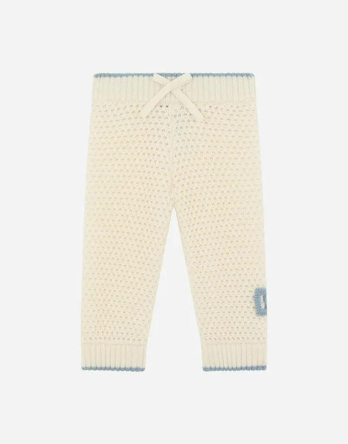 Dolce and Gabbana Trousers And Shorts Children Knit Pants With DG Logo Patch Multicolor Dolce and Gabbana Trousers And Shorts Children Knit Pants With DG Logo Patch Multicolor