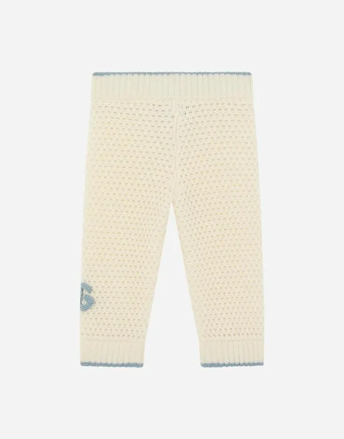 Dolce and Gabbana Trousers And Shorts Children Knit Pants With DG Logo Patch Multicolor