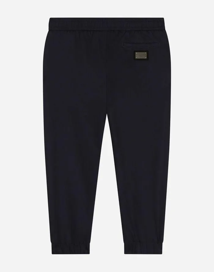Dolce and Gabbana Trousers And Shorts Children Sporty Pants With Logo Tag Blue