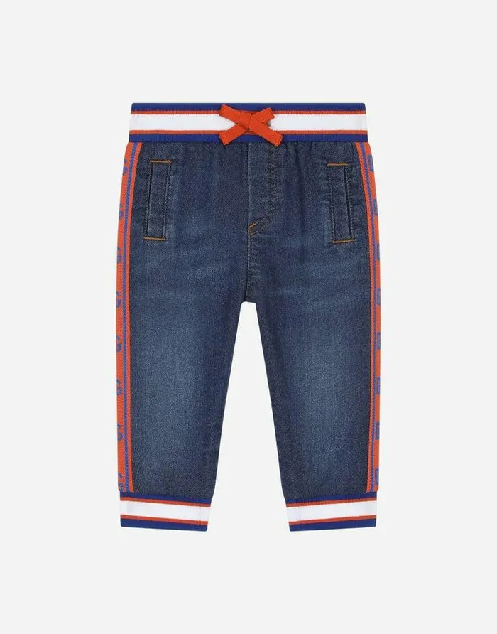 Dolce and Gabbana Trousers And Shorts Children Stretch Jersey Denim Jogging Pants Multicolor Dolce and Gabbana Trousers And Shorts Children Stretch Jersey Denim Jogging Pants Multicolor